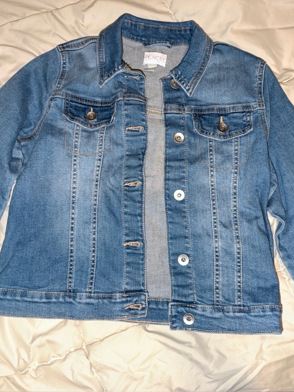 The Children's Place Blue Denim Jean Jacket - Button Front